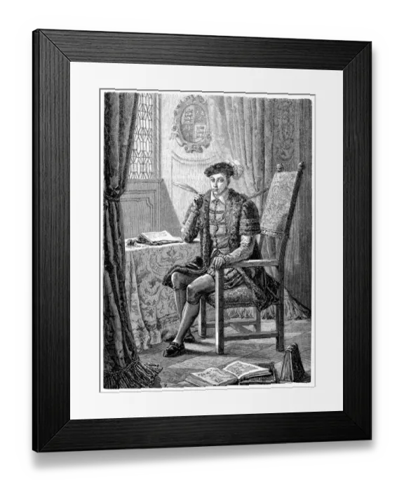 Framed Print : Edward VI writing his Journal Framed Print : Edward VI writing his Journal