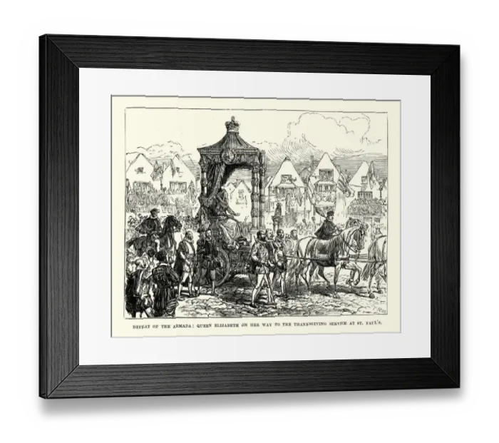 Framed Print : Elizabeth I of England, on her way to the thanksgiving serice Framed Print : Elizabeth I of England, on her way to the thanksgiving serice