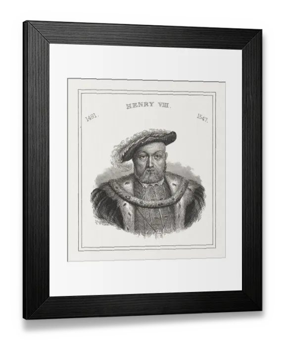 Framed Print : Henry VIII (1491-1547), King of England, steel engraving, published 1843