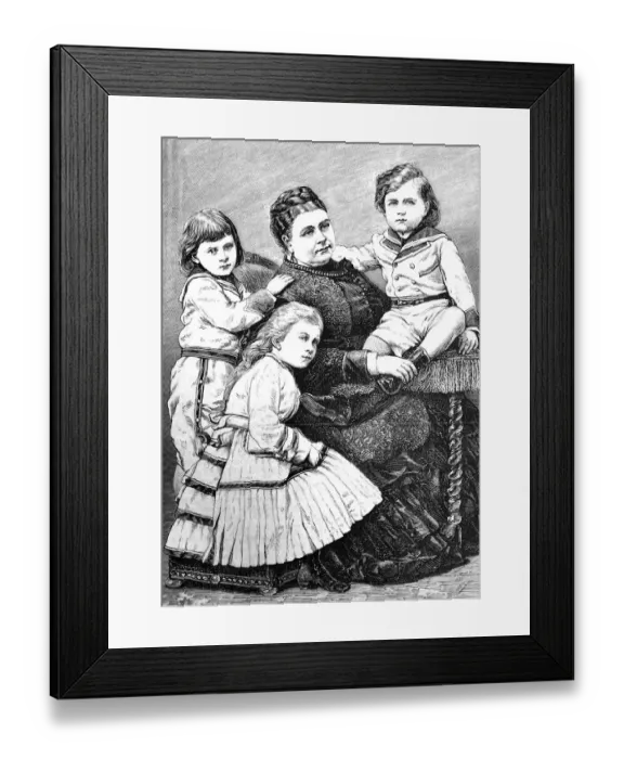 Framed Print : Princess Mary of teck and her children Framed Print : Princess Mary of teck and her children