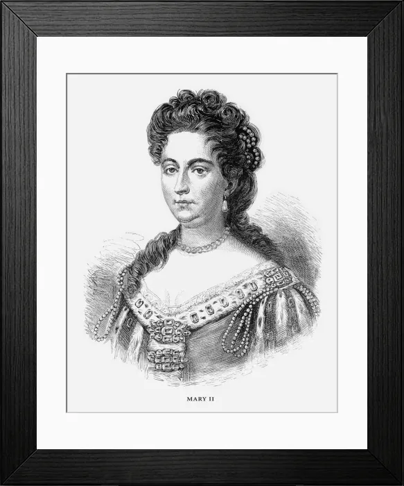Framed Print : Mary II, Queen Mary II, English Victorian Engraving, 1887 Framed Print : Mary II, Queen Mary II, English Victorian Engraving, 1887