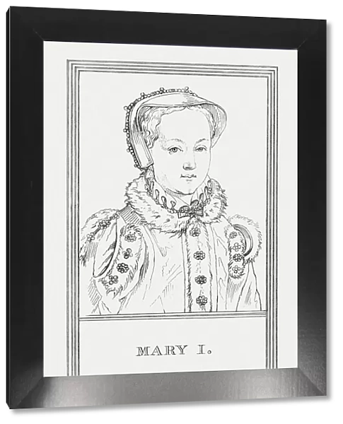 Mary I of England (1516-1558), copper engraving, published in 1805