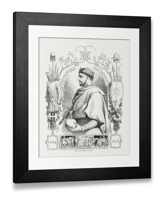 Framed Print : Henry III (1017-1056), Holy Roman Emperor, published in 1876 Framed Print : Henry III (1017-1056), Holy Roman Emperor, published in 1876
