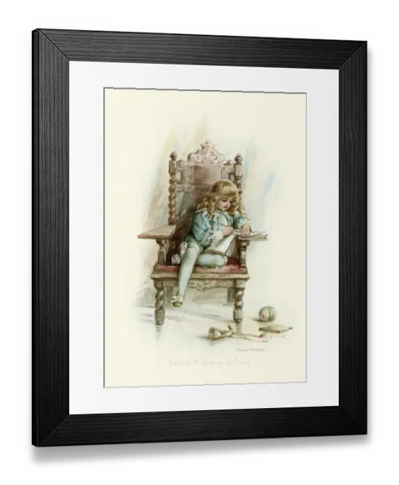 Framed Print : King Edward VI keeping his diary Framed Print : King Edward VI keeping his diary
