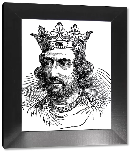 Henry III. Engraving from 1896 featuring King Henry III who ruled England