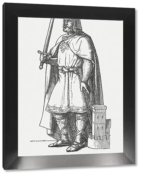 Henry I (c. 876-936), wood engraving, published in 1881