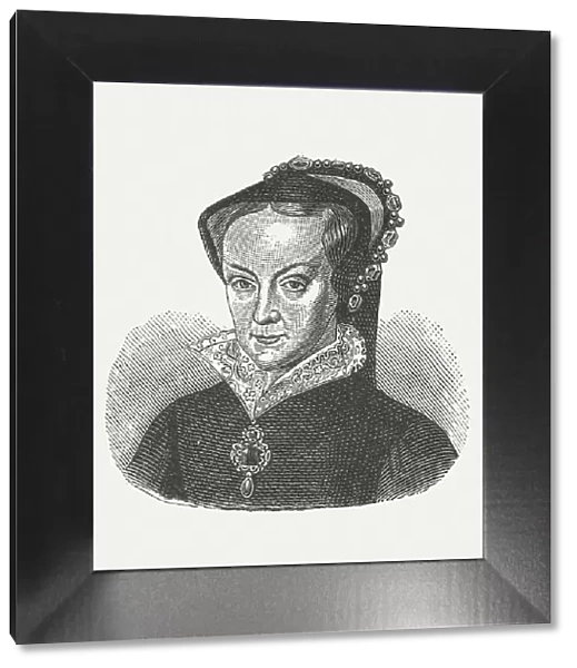 Mary I of England (1516-1558), wood engraving, published in 1881