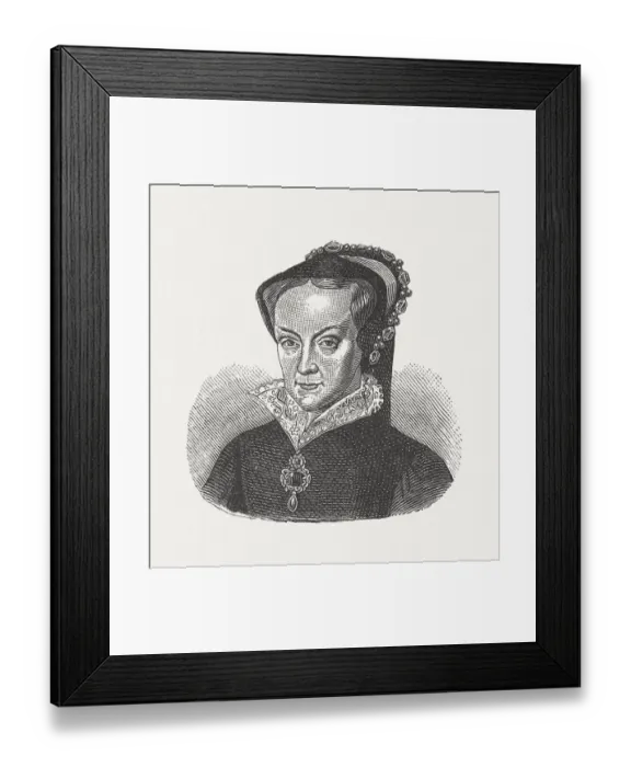 Framed Print : Mary I of England (1516-1558), wood engraving, published in 1881 Framed Print : Mary I of England (1516-1558), wood engraving, published in 1881
