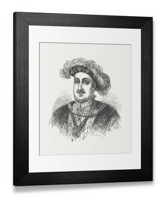 Framed Print : Henry VIII of England (1491-1547), wood engraving, published in 1881 Framed Print : Henry VIII of England (1491-1547), wood engraving, published in 1881