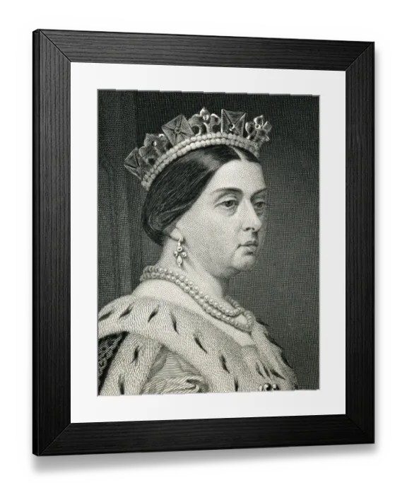 Framed Print : Queen Victoria Engraving From 1873