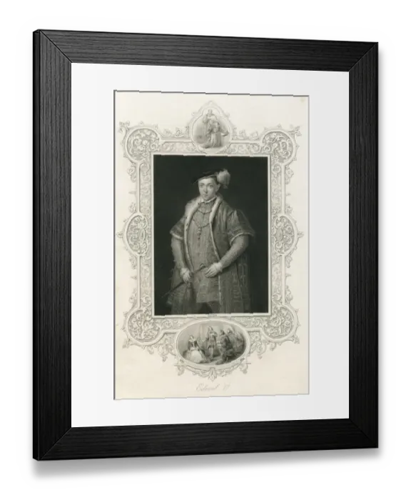 Framed Print : Portrait engraving King Edward VI of England 16th century Framed Print : Portrait engraving King Edward VI of England 16th century