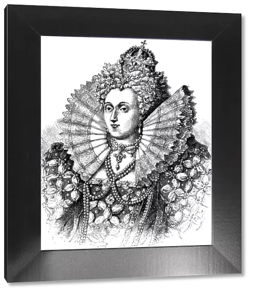 Queen Elizabeth - Victorian Engraving