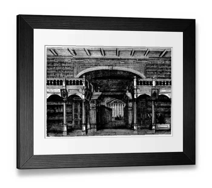 Framed Print : Antique engraving illustration: Bodleian Library Framed Print : Antique engraving illustration: Bodleian Library