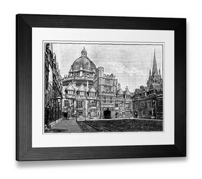Framed Print : Antique illustration of Brasenose College, Oxford Framed Print : Antique illustration of Brasenose College, Oxford