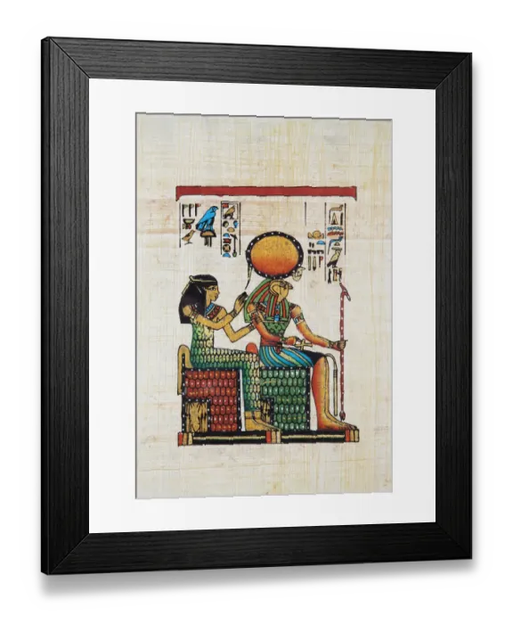 Framed Print : Papyrus Depicting Amunet and Re-Horakhty Framed Print : Papyrus Depicting Amunet and Re-Horakhty