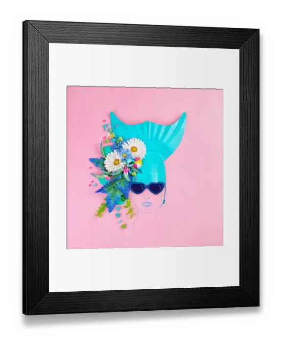 Framed Print : Abstract Face Made with Swim Fin and Sunglasses Framed Print : Abstract Face Made with Swim Fin and Sunglasses