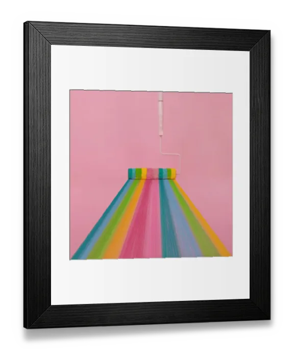 Framed Print : Paint roller with rainbow stripes Framed Print : Paint roller with rainbow stripes