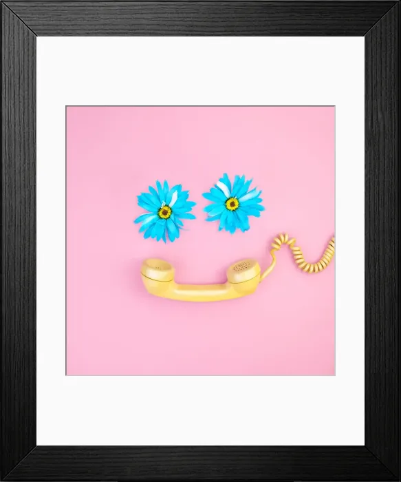 Framed Print : Phone receiver with flowers Framed Print : Phone receiver with flowers