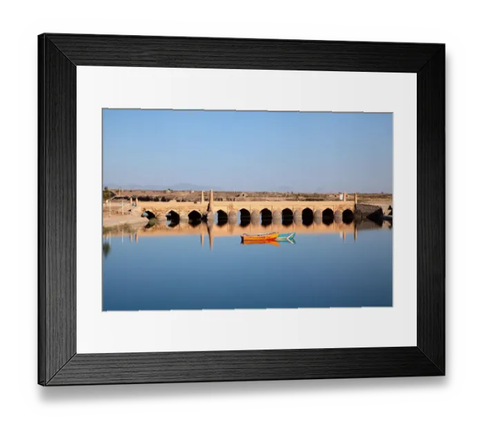 Framed Print : Ancient stone bridge, Varzaneh, Iran
