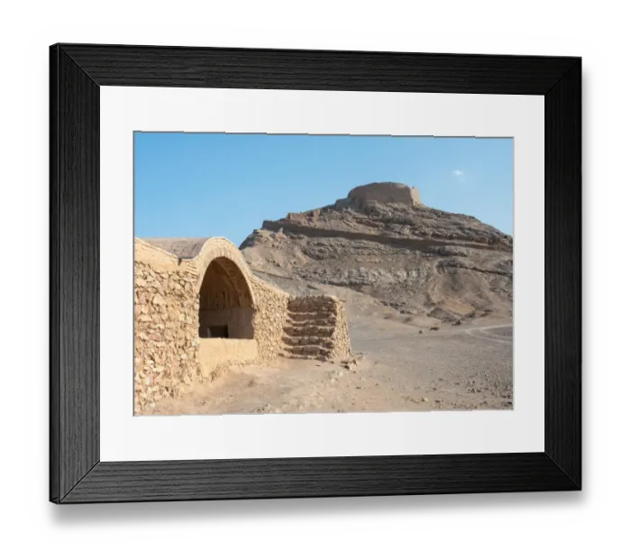 Framed Print : Tower of Silence and Zoroastrian village, near Yazd, Iran Framed Print : Tower of Silence and Zoroastrian village, near Yazd, Iran