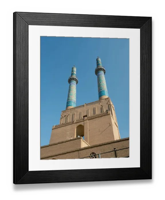Framed Print : Yazd Jameh Mosque minarets, the tallest in Iran Framed Print : Yazd Jameh Mosque minarets, the tallest in Iran