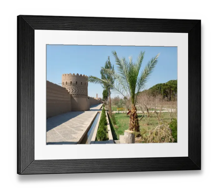Framed Print : Dolat Abad persian garden, Yazd, Iran Framed Print : Dolat Abad persian garden, Yazd, Iran