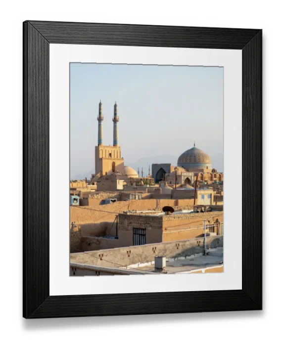 Framed Print : View of Yazd old town with Jameh mosque, Iran Framed Print : View of Yazd old town with Jameh mosque, Iran