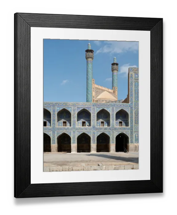 Framed Print : Shah mosque courtyard and minarets, Isfahan, Iran Framed Print : Shah mosque courtyard and minarets, Isfahan, Iran