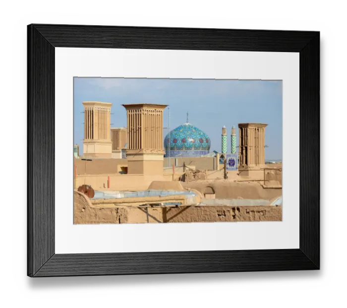Framed Print : Yazd cityscape with ancient wind towers, Iran Framed Print : Yazd cityscape with ancient wind towers, Iran