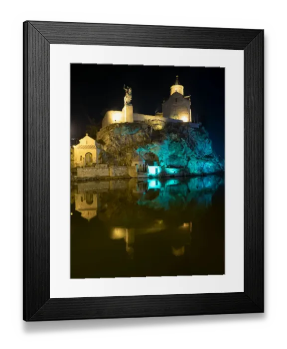 Framed Print : Metekhi Church by Kura river at nght, Tbilisi, Georgia