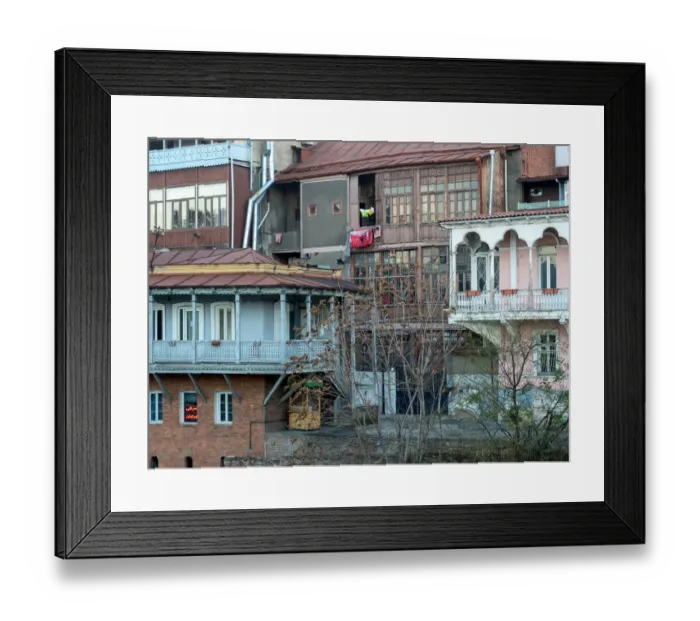 Framed Print : Picturesque old houses, Tbilisi, Georgia