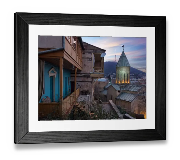 Framed Print : Tbilisi old town at twilight, Georgia Framed Print : Tbilisi old town at twilight, Georgia
