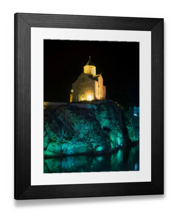 Framed Print : Metekhi Church by Kura river at nght, Tbilisi, Georgia Framed Print : Metekhi Church by Kura river at nght, Tbilisi, Georgia