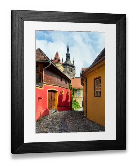Framed Print : Sighisoara Historic Center and clock tower Framed Print : Sighisoara Historic Center and clock tower