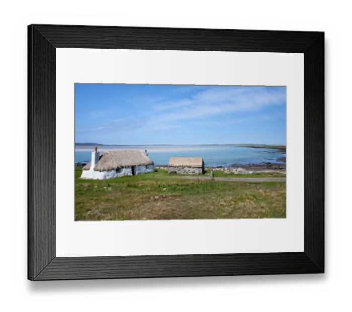 Framed Print : Croft house by the sea, Western Isles, Scotland