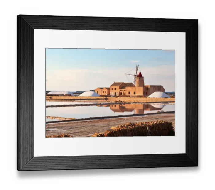 Framed Print : Old windmill at Marsala salt pans Framed Print : Old windmill at Marsala salt pans