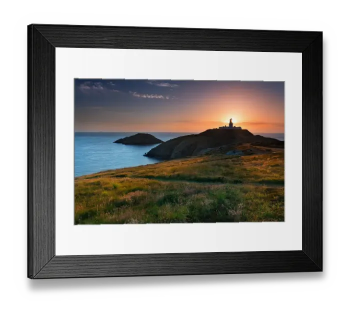 Framed Print : Strumble Head Lighthouse at sunset