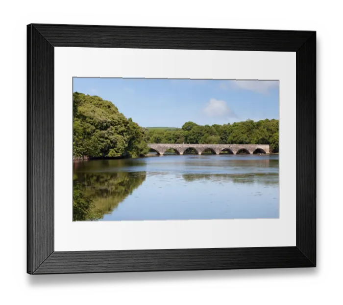 Framed Print : Eight arch bridge over Bosherston lakes Framed Print : Eight arch bridge over Bosherston lakes