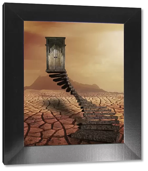 Threshold. surreal landscape, set in drought created desert