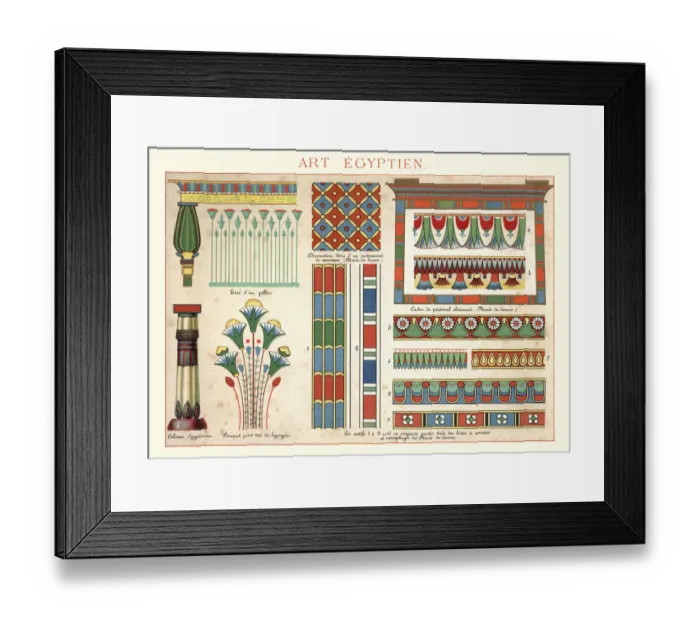 Framed Print : Examples of Ancient Egytian Art Ornamentation