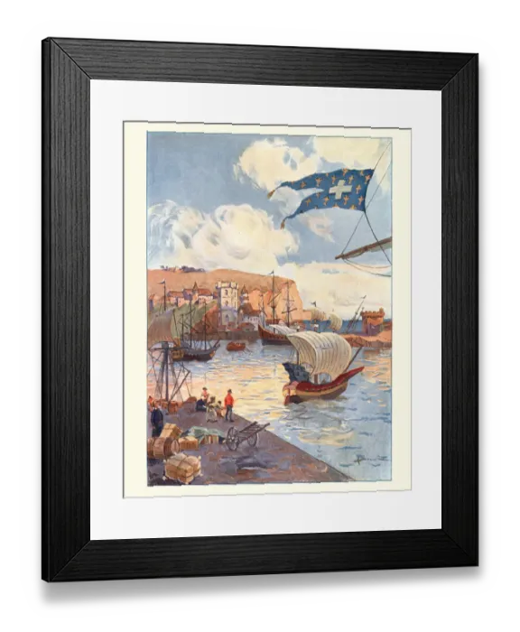 Framed Print : Port of Dieppe, France in the 15th Century Framed Print : Port of Dieppe, France in the 15th Century