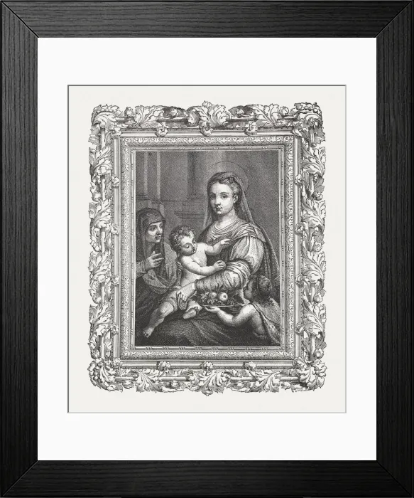 Framed Print : Holy Family with St. John and St. Anne, published 1878 Framed Print : Holy Family with St. John and St. Anne, published 1878