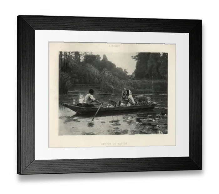 Framed Print : Retour du marche, by A Moreau Framed Print : Retour du marche, by A Moreau