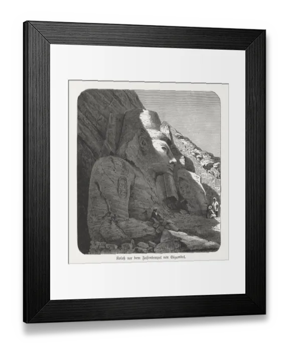 Framed Print : Great Temple of Abu Simbel, Egypt, wood engraving, published 1888 Framed Print : Great Temple of Abu Simbel, Egypt, wood engraving, published 1888