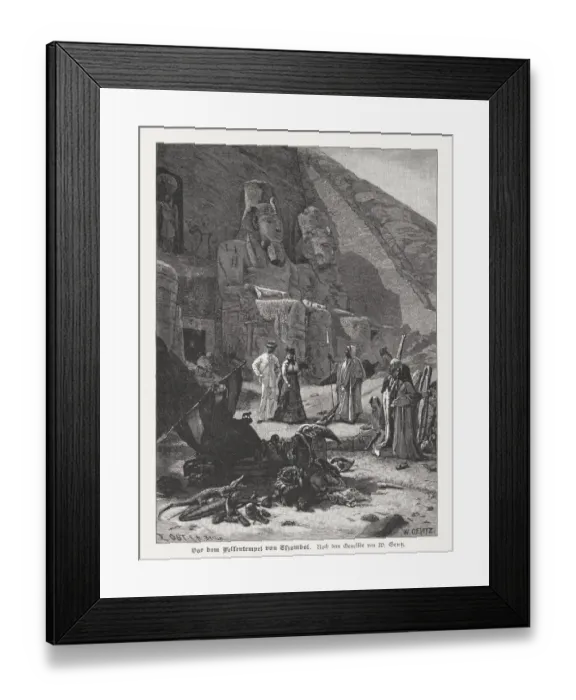 Framed Print : Great Temple of Abu Simbel, Egypt, wood engraving, published 1888 Framed Print : Great Temple of Abu Simbel, Egypt, wood engraving, published 1888