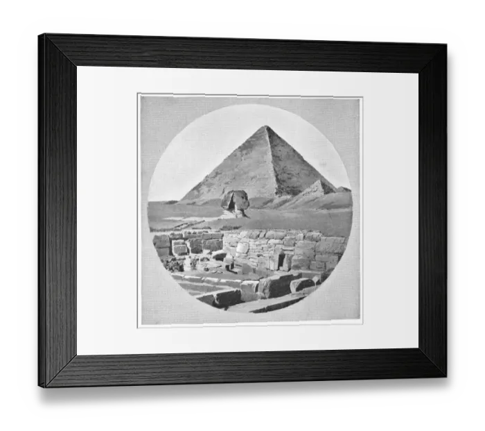 Framed Print : The Great Pyramid and Sphinx in Giza, Egypt - Ottoman Empire Framed Print : The Great Pyramid and Sphinx in Giza, Egypt - Ottoman Empire