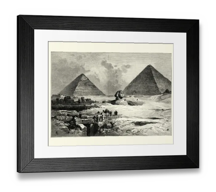 Framed Print : Pyramids and Great Sphinx of Giza, 19th Century Framed Print : Pyramids and Great Sphinx of Giza, 19th Century