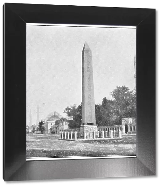 Obelisk of Theodosius at the Hippodrome of Constantinople in Istanbul, Turkey - 19th Century