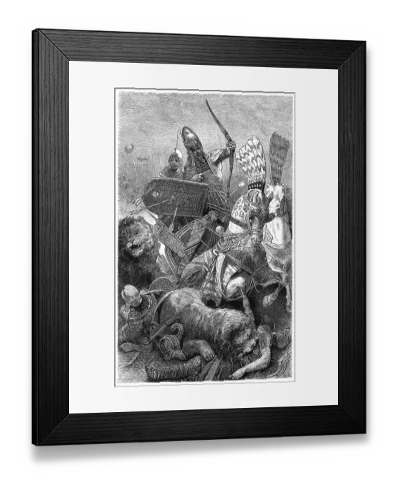 Framed Print : Pharaoh Rameses II ( Sesostris ) fighting in the battle of Kadesch illustration Framed Print : Pharaoh Rameses II ( Sesostris ) fighting in the battle of Kadesch illustration