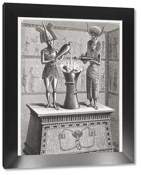 Ancient Egyptian automaton, Altar with Isis and Osiris, published 1888